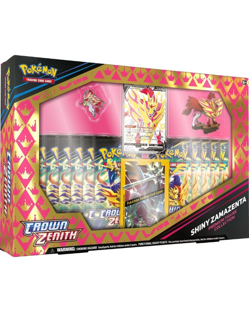 Crown Zenith Shiny Zacian/Zamazenta Figure Box - Assorted 1 Piece 11 Booster Packs