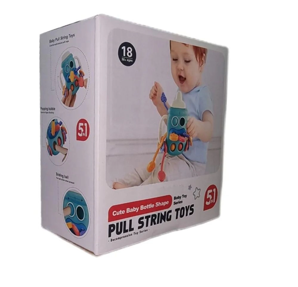 5 In 1 Milk Bottle Pull String Toy - 18 months+