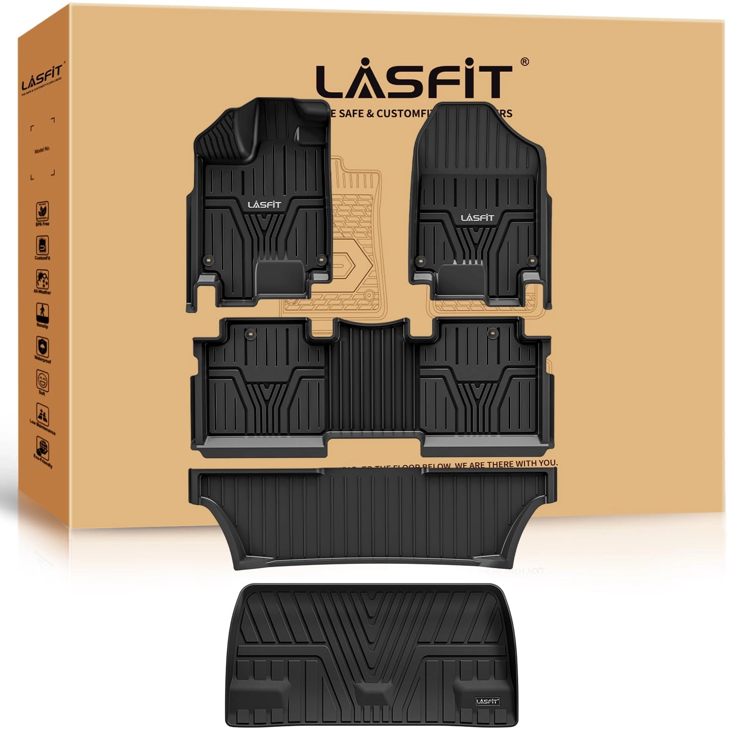 LASFIT Floor Mats for Honda Odyssey - 2018-2026 1st & 2nd & 3rd Row