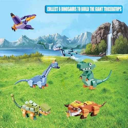 Dinosaur Set - Tyrannosaurus Triceratops Brontosaurus Ankylosaurus Mosasaurus Pterosaurs 407 pcs fantasy