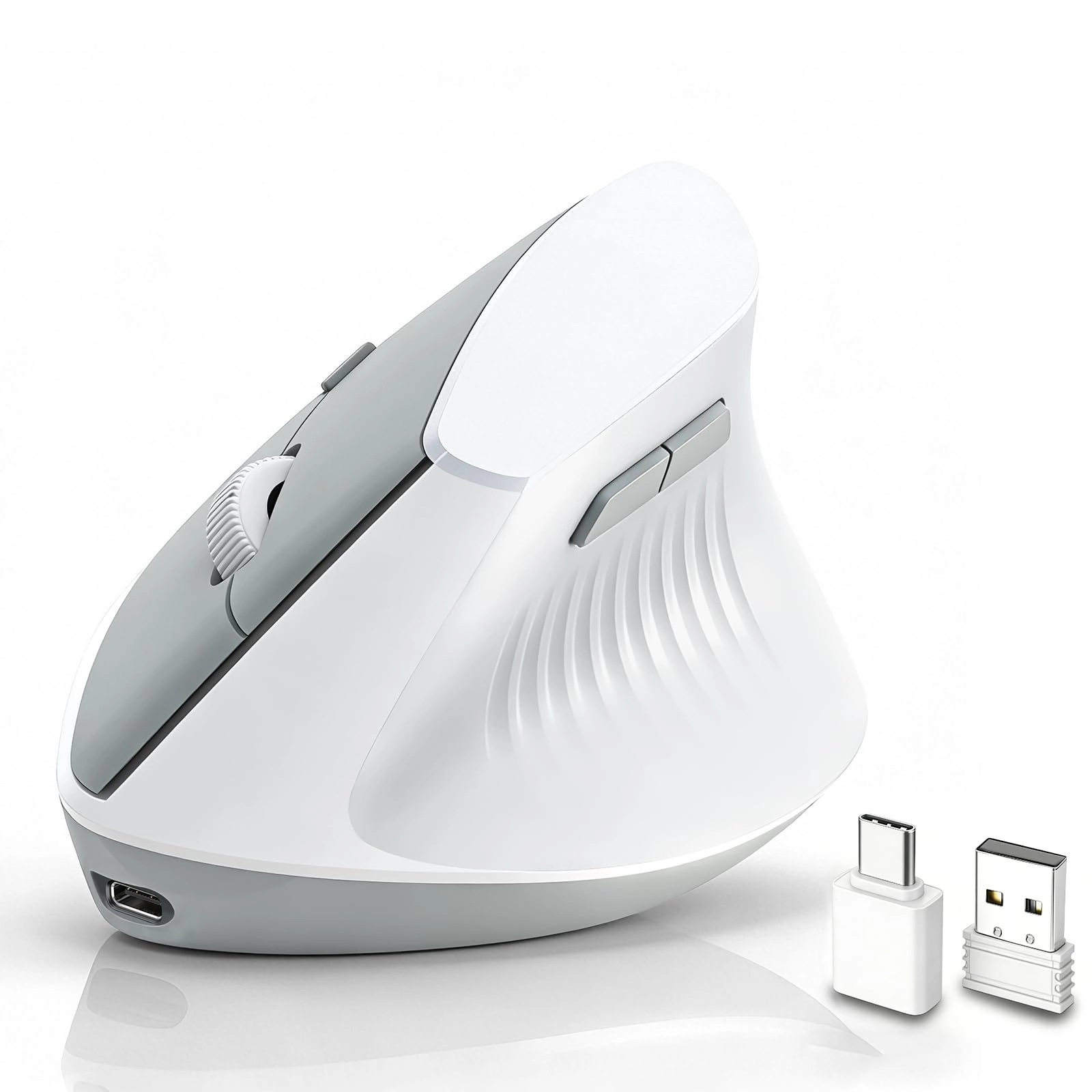 LOONASA Ergonomic Vertical Mouse - Bluetooth USB + TypeC