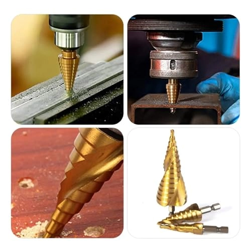 Spiral Grooved Drill Bits - Stainless Steel 3PCS 3-12 4-12 4-20