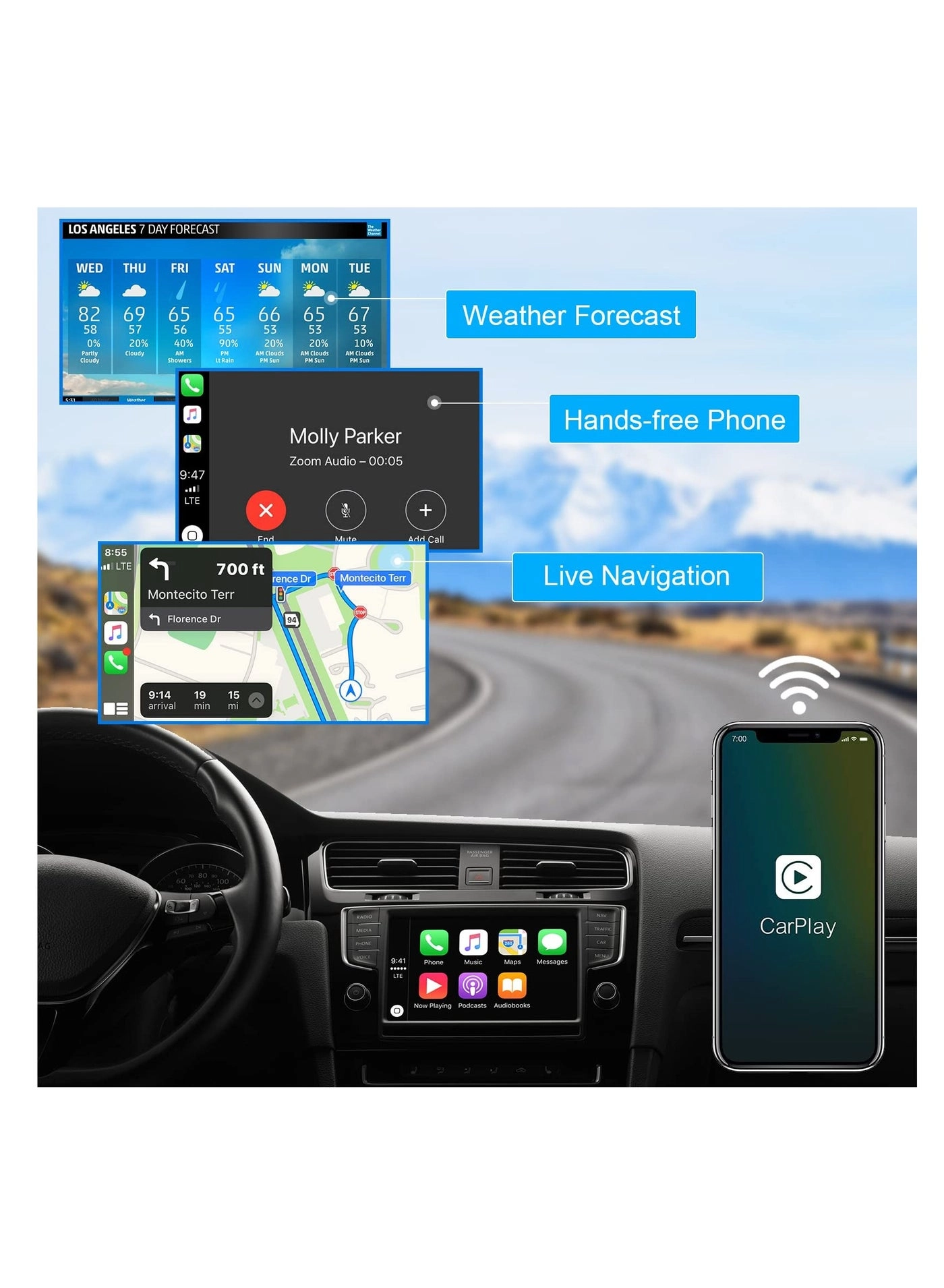 Wired CarPlay Adapter - Bluetooth 5.0 iPhone iOS 10+