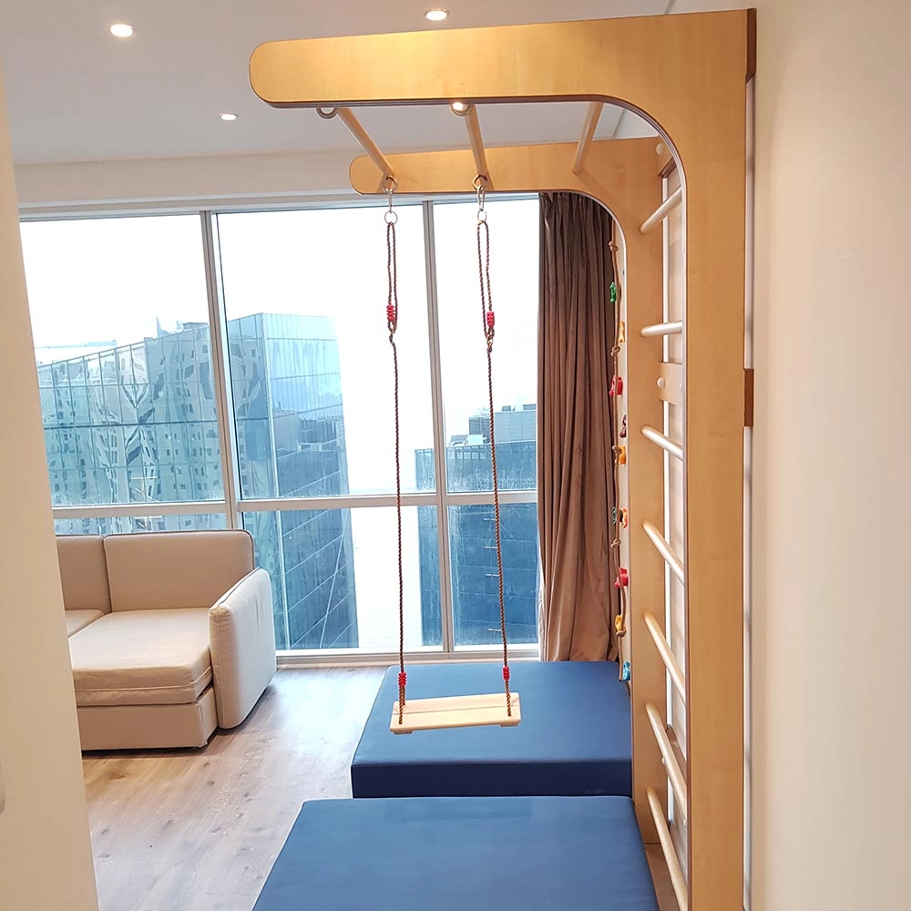 Swedish Wall + Climbing Wall - 1 Panel + Safety Mat - 120 x 120 x 15 cm