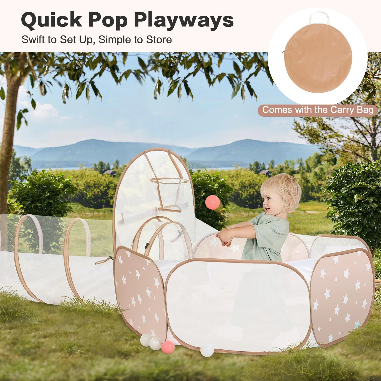 3 in 1 Kids Play Tent - Jungle Pop Up