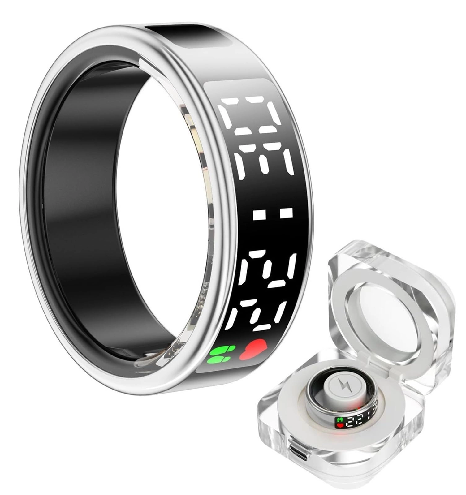 THUCHENYUC Smart Ring Health Tracker - LED Display IP68 Waterproof