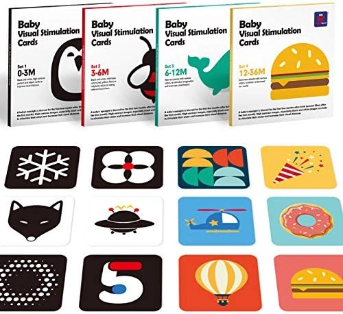 hahaland Baby Visual Stimulation Cards - 0-3-6-12-36 Months 80 pieces