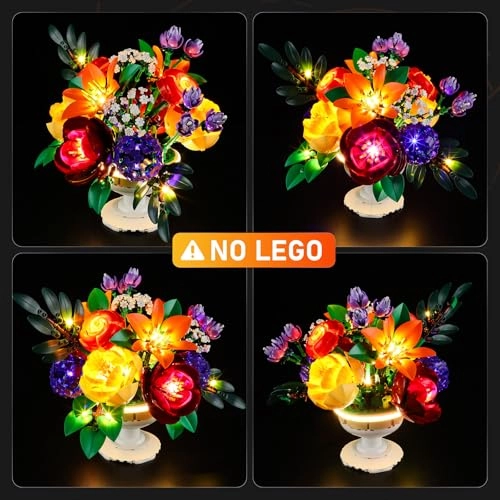 Flower Arrangement - LED light kit Compatible with Lego 10345