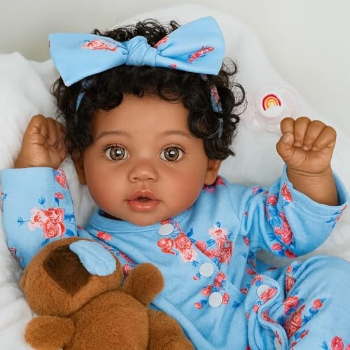 SCOM Reborn Baby Doll - 20 Inch Soft Weighted Cloth Body Vinyl Limbs Gift Set Ages 3+