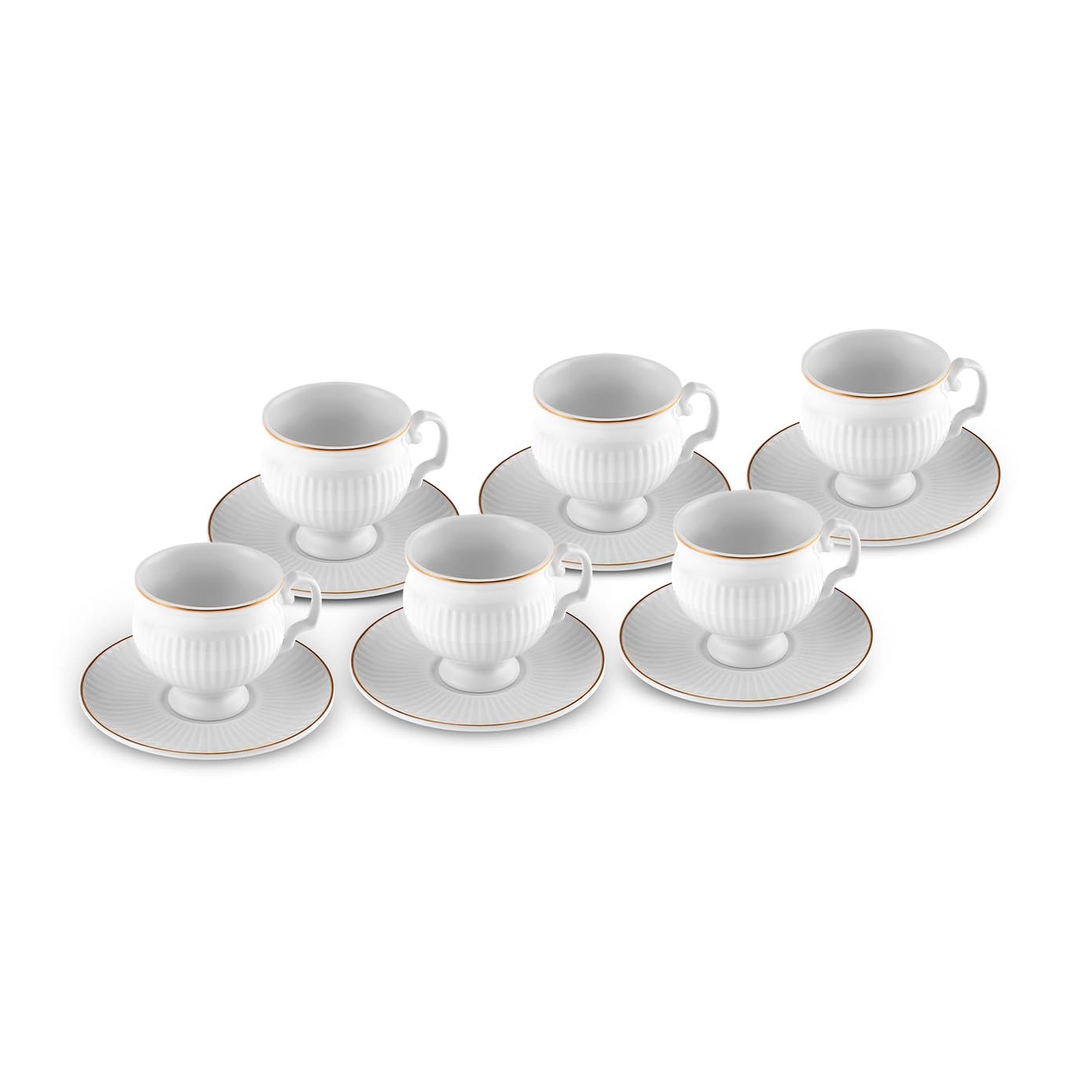 Karaca Malta Espresso Cup - 12 pcs Gold Trim 100 ml