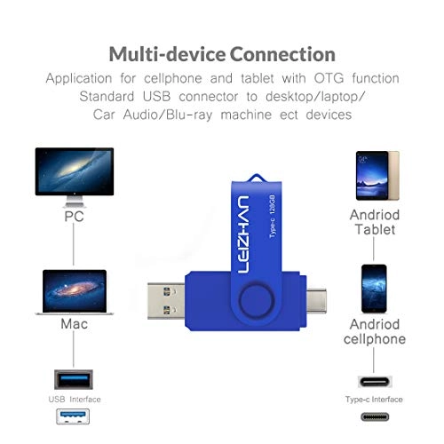 Type-C USB Flash Drive - USB 3.0 USB-C USB-A 128GB