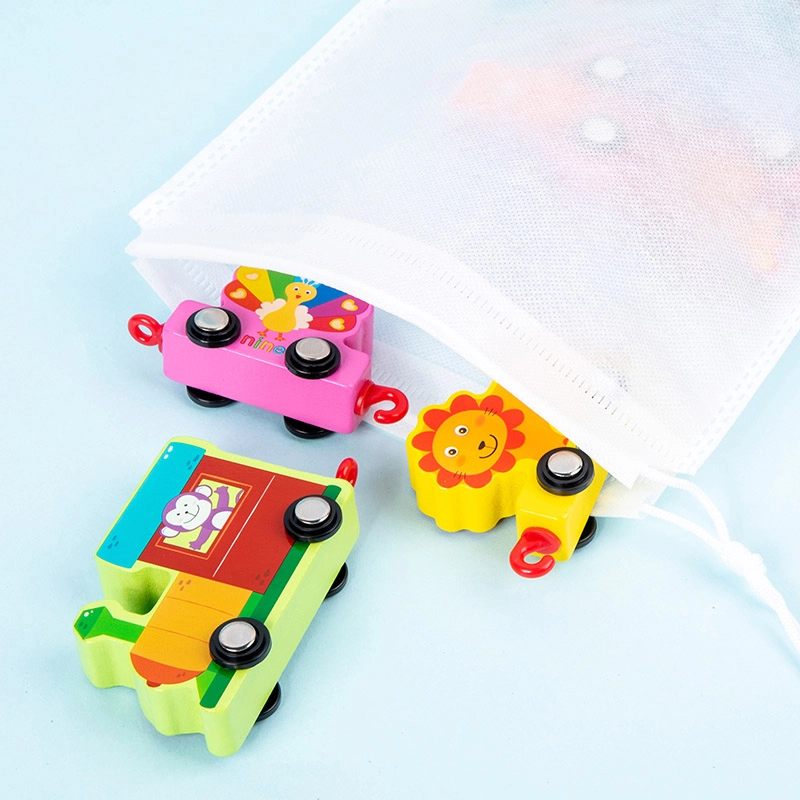 Wooden Animals & Alphabets Drag & Pull Train Set - 27pcs