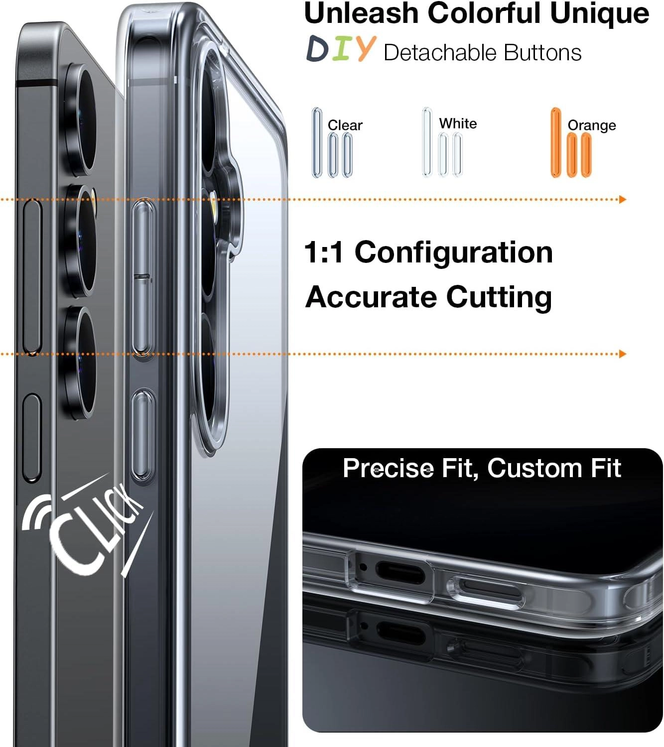 Trands S25 Plus Shockproof Clear Case for Samsung Galaxy S25 Plus
