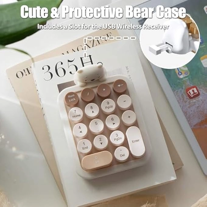 Cute Wireless Numpad - 18-Key Membrane Blue