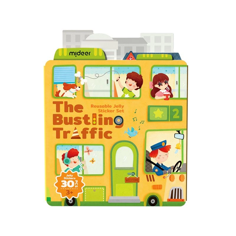 MIDEER Bustling Traffic Reusable Sticker Pad