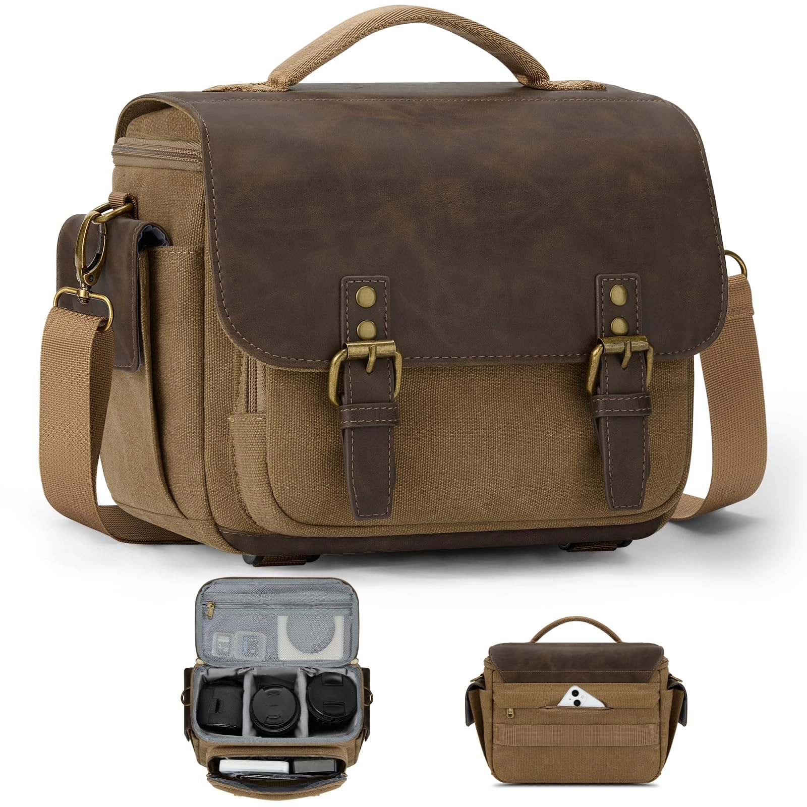 Camera Bag - 9.05"L x 5.9"W x 7.08"H Compatible with Nikon, Sony, Fuji, Canon, Olympus, Pentax, Kodak Sling Bag