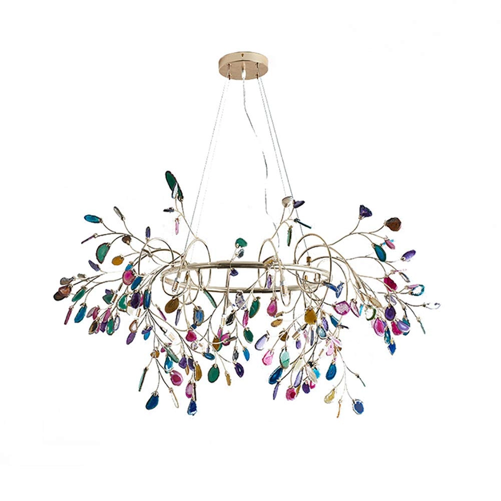 AYMAYA Nordic Branch Agate Chandelier - 9 heads Plated gold