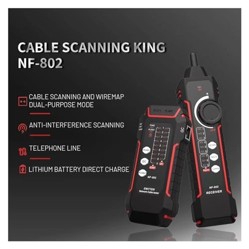 NF-802 - RJ11, RJ45, Cat5, Cat6, LAN, Ethernet, Telephone Multifunction Cable Tester & Tracker