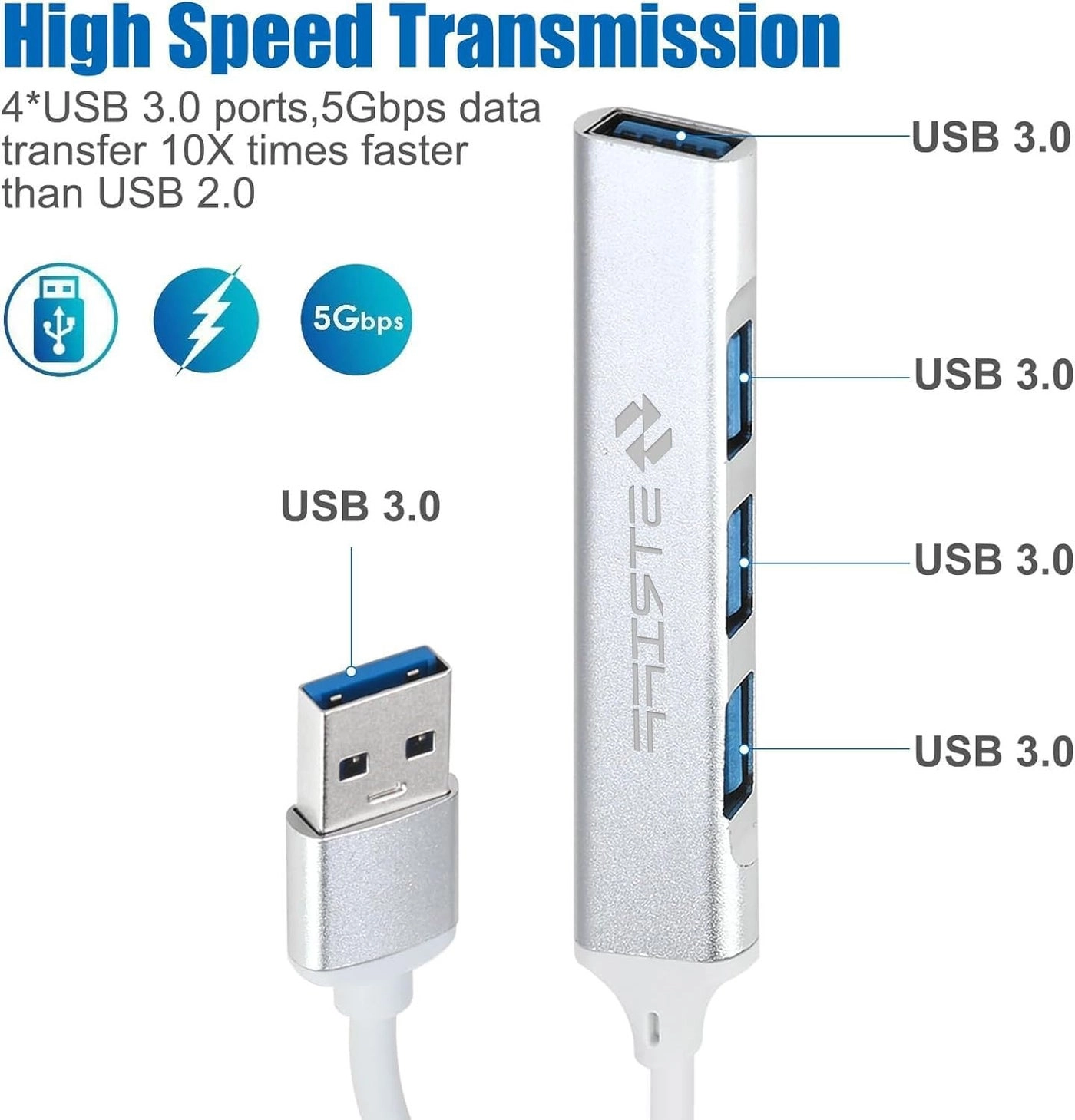 4-in-1 USB Hub - Type-C USB 3.0 4 Ports