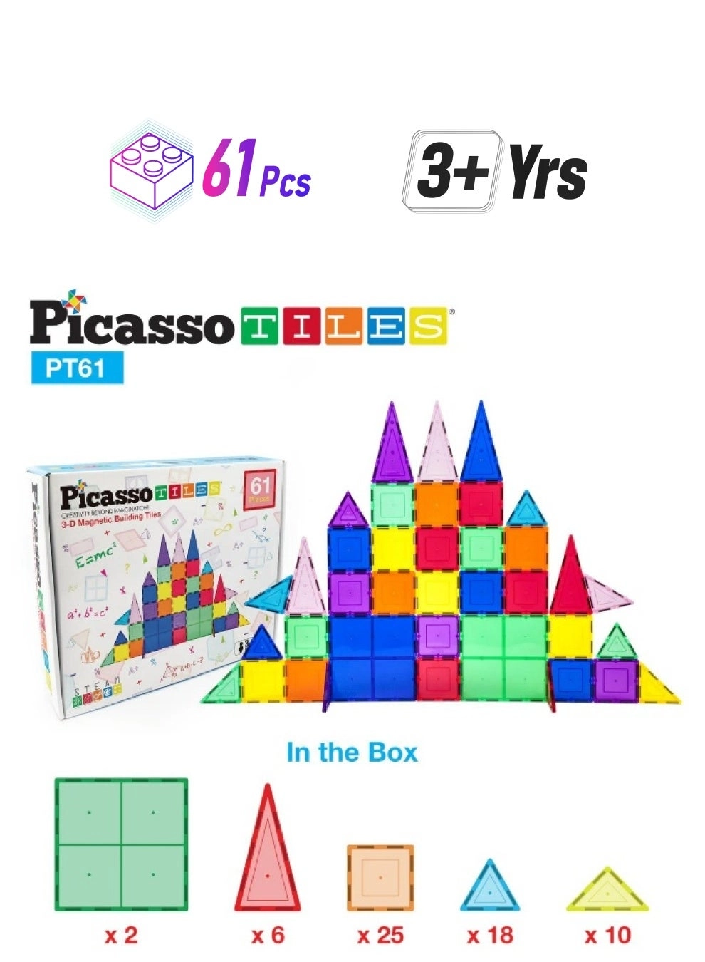 Magnetic 3D Blocks - Construction 61 pcs