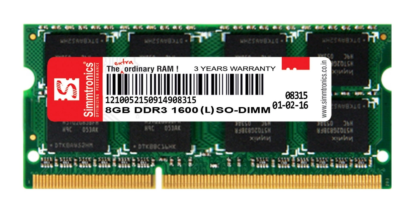 Simmtronics DDR3L Laptop RAM - 8GB 1600 MHz