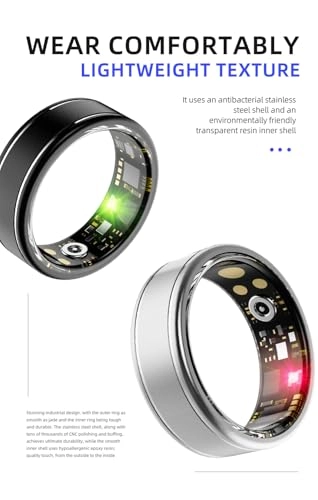 Smart Health Ring - Size 9 Black 7 Day Battery