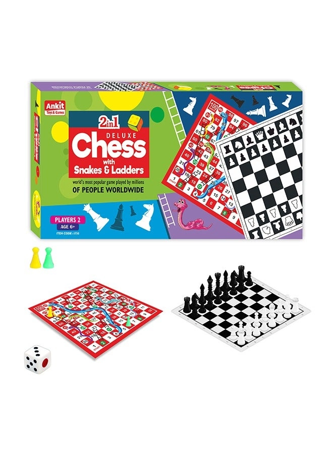 Ankit Toys & Games CHESS GAME DELUXE - 2 in 1 Snakes and Ladders 18"