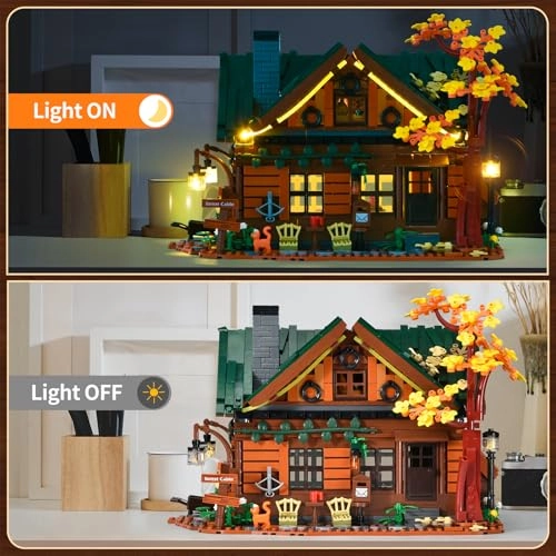 Forest Wooden Cabin Building Set (1004) - LED Light