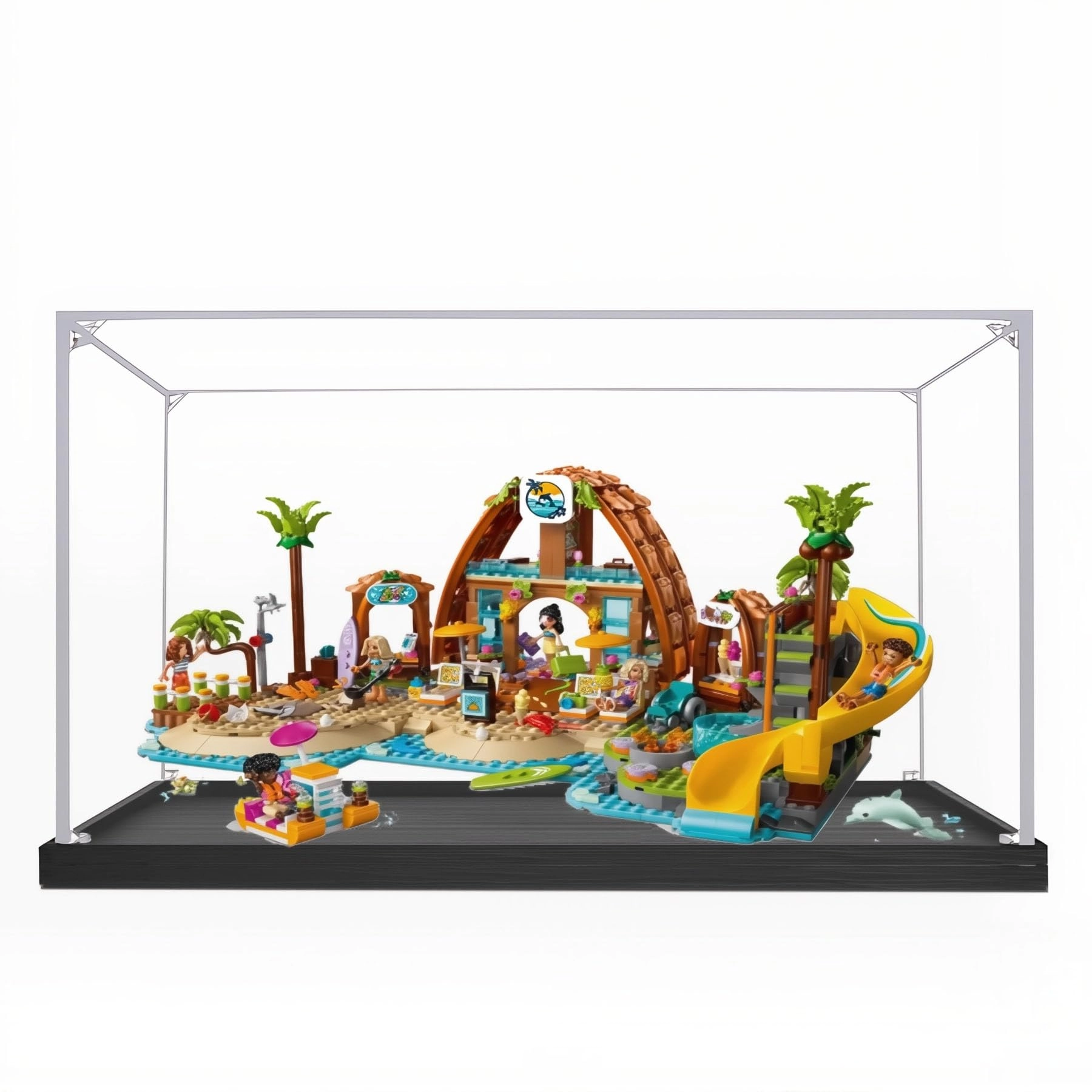 CHIFENMS Acrylic Display Case for LEGO 42673 Good Friends Family Beach Resort - 2mm thickness