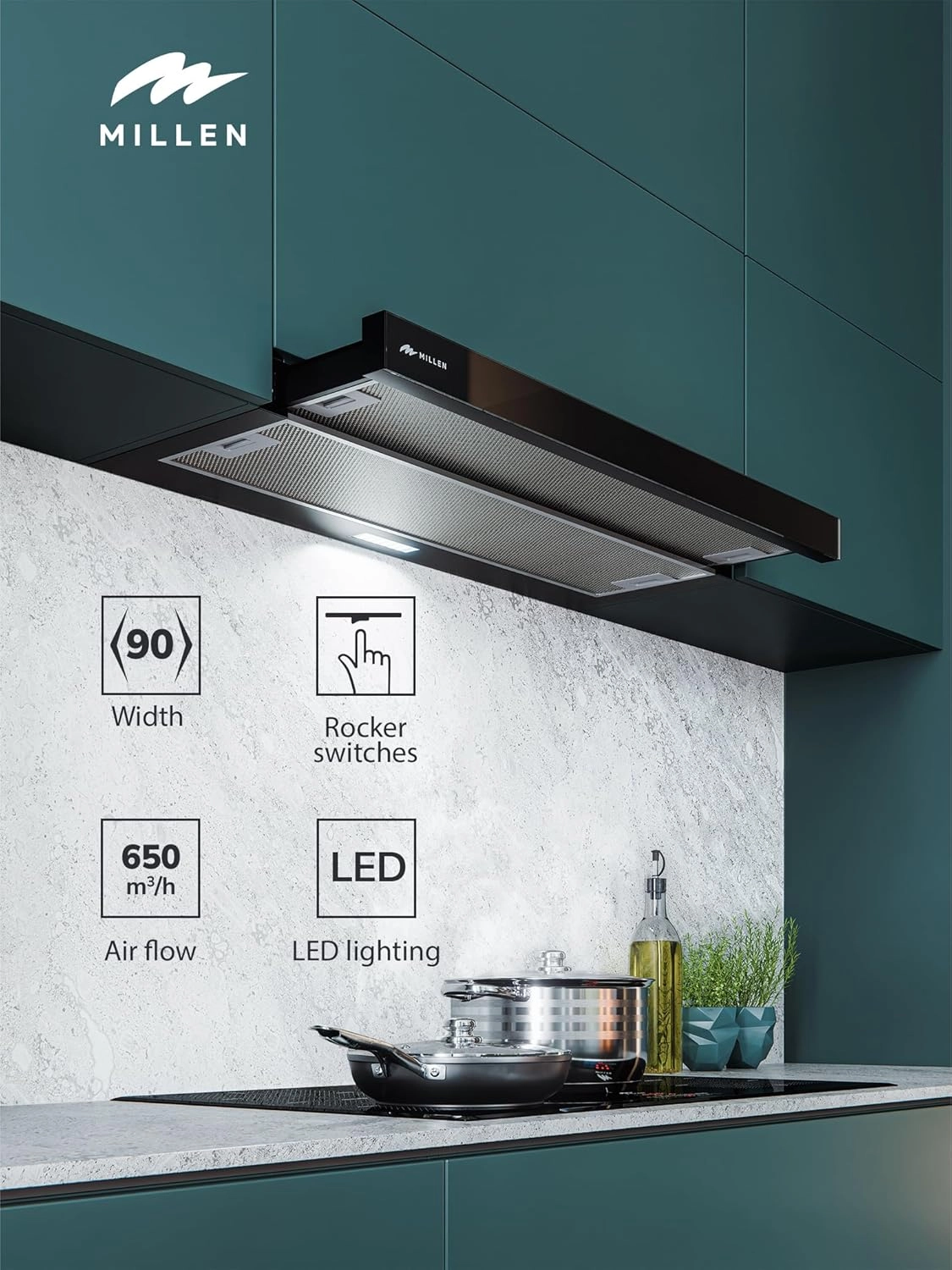 WORLD TRADE LLC MBKHSG9001BL - 650m³/h 90cm