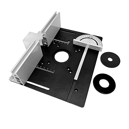 Router Table Insert Plate - 240 x 200mm Aluminum Alloy + Backer Plate + 180° Angle Gauge