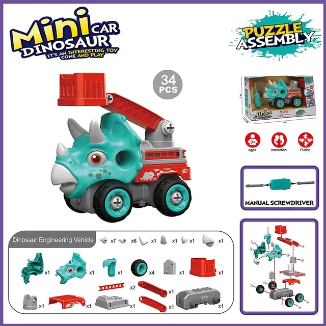 Mini Dinosaur Truck - 37pcs