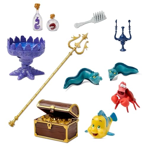 Ariel Doll + Ursula Doll + King Triton Doll + Sebastian Figure + Flounder Figure + Flotsam Figure + Jetsam Figure
