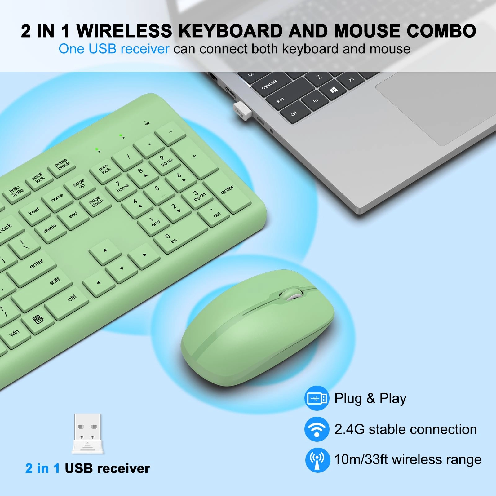 Keyboard and Mouse Combo - QWERTY Wireless