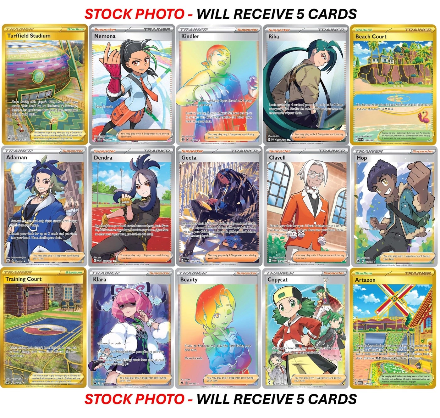 Full Art Trainer Card Lot - 5pcs