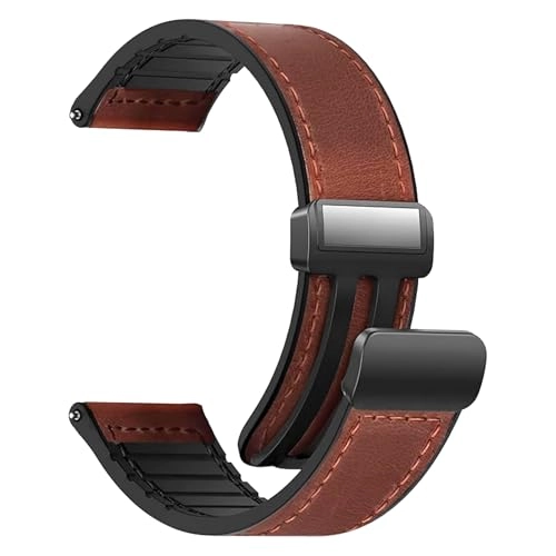 Watch Band Samsung Galaxy Watch 6 Classic 44mm & 47mm - Leather & Silicone Magnetic Brown 20mm