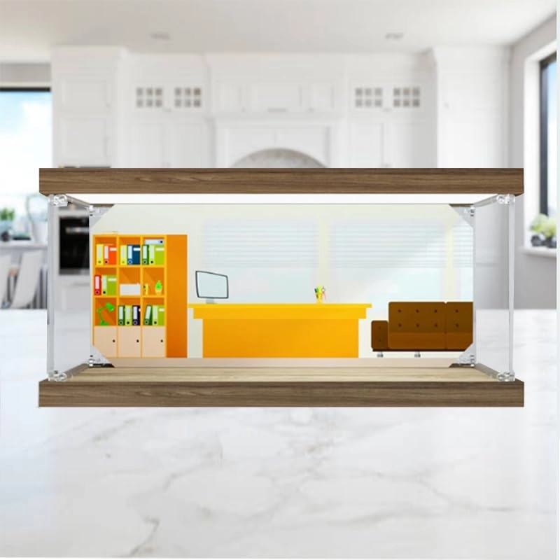 Display Case for Lego Ideas 21336 - 35x30x15cm Wood Bottom+top Light