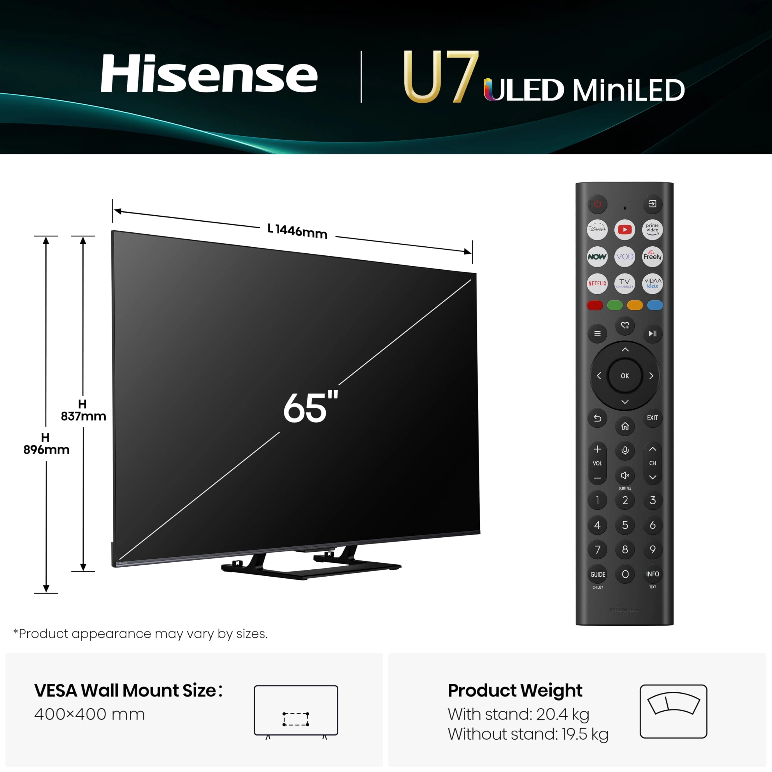 65U7QTUK - 65 inches