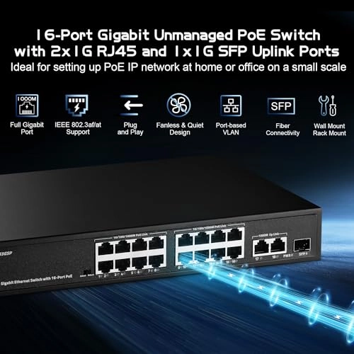 16xPoE+2G+1SFP 19-Ports