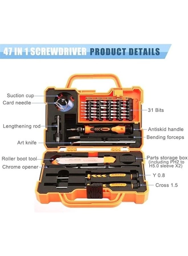 HY-JM8139 Magnetic Multi-Bit Screwdriver Set (47 Pcs)