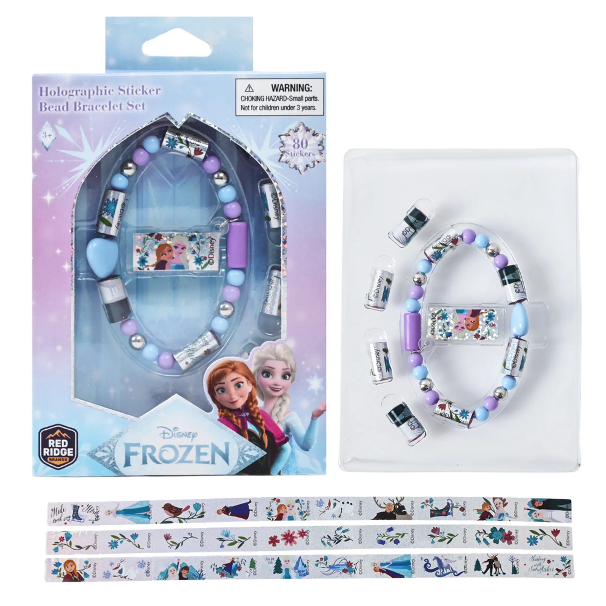 Holographic Sticker Bead Bracelet Making Craft Set - 6+ years 80 pcs Frozen