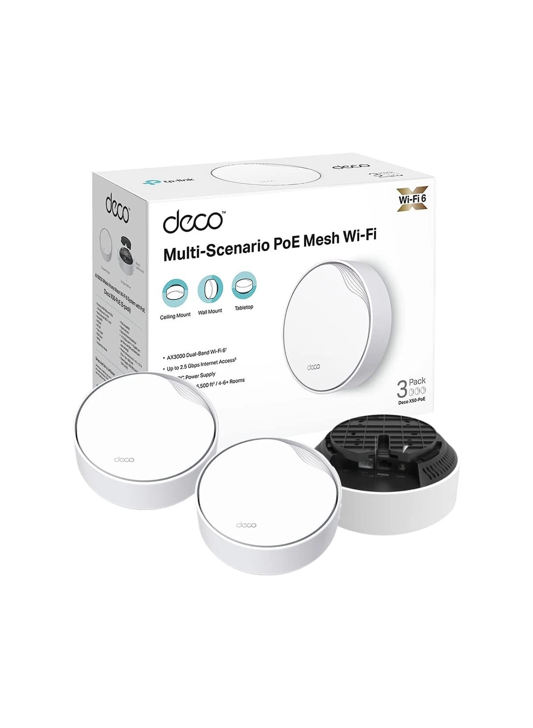 DECO X50-POE - Wi-Fi 6 Pack of 3