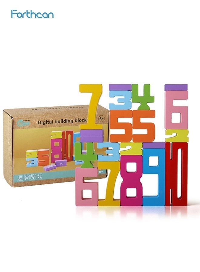 Wooden Number Blocks - 3+ 20 pieces