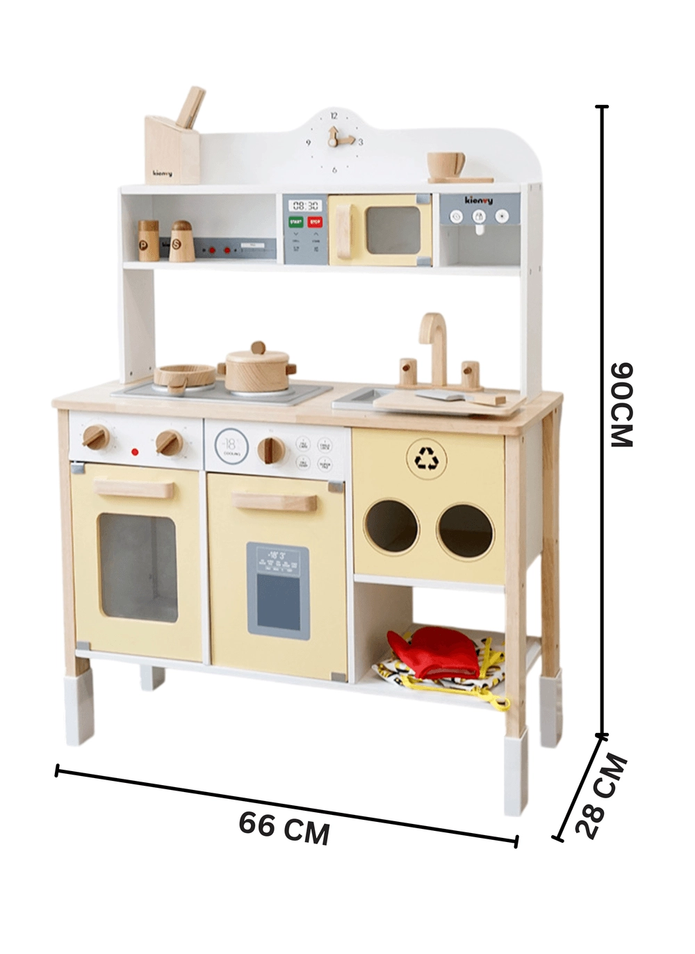 Kids Wooden Kitchen Pretend Play Set - 10 pcs+ (5551007-FN24032)