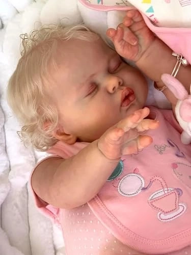 KOKOMANDY Reborn Baby Doll - 24 inch Silicone Vinyl Blonde Hair