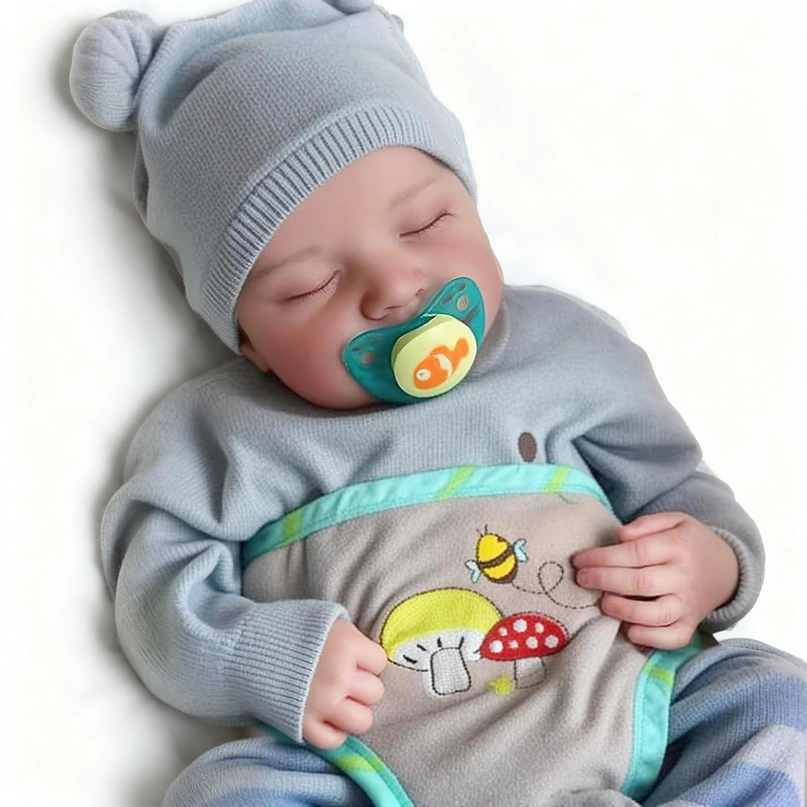 BABESIDE Reborn Baby Doll - 17 Inches Vinyl Boy Closed-Eyes Ages 3+
