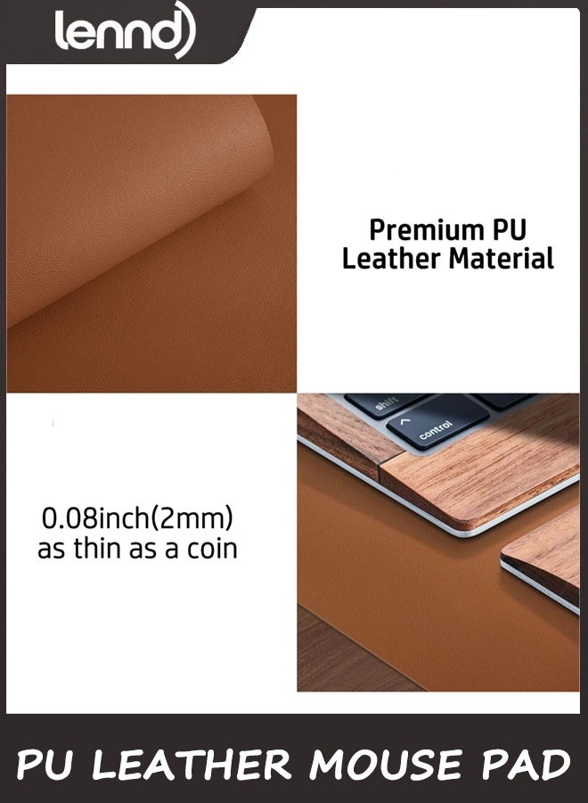 Non-Slip Large PU Leather Office Mouse Pad - 80x40 cm