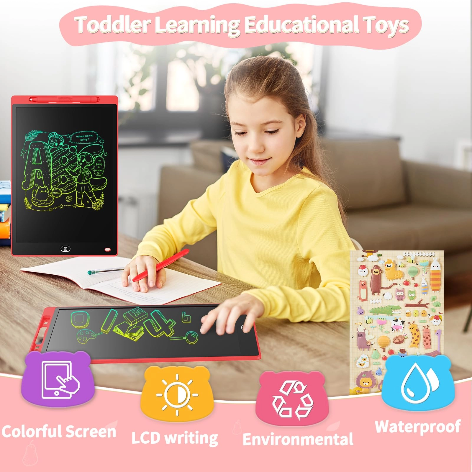 LCD Writing Tablet - 2 Pack stylus