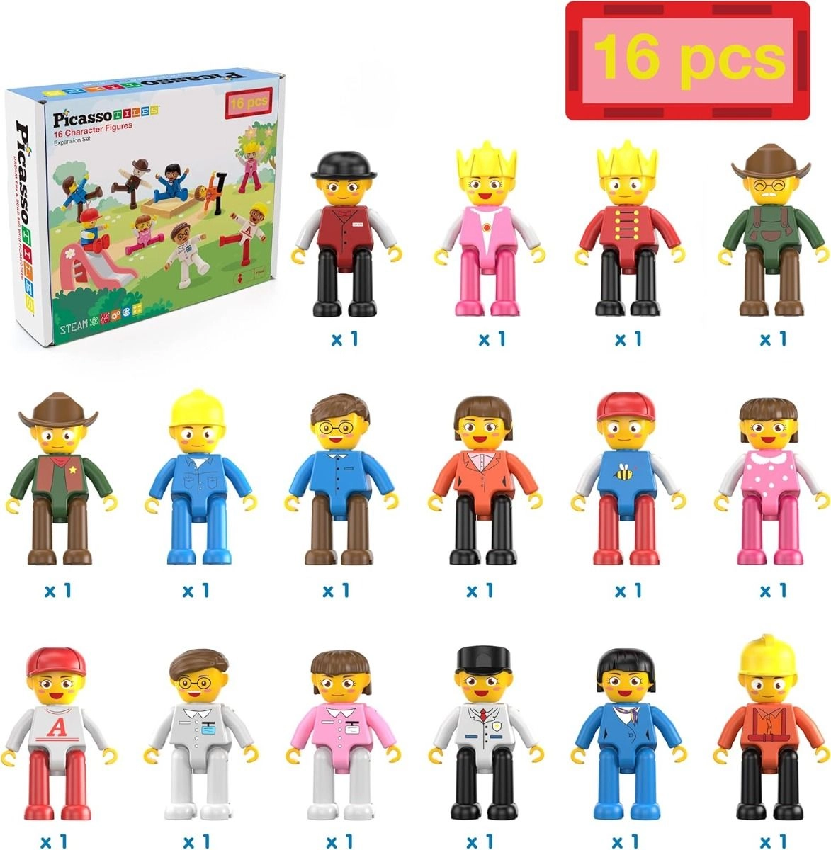 Picasso Magnetic Character Figures - (ALGT-PTA08) 16 pcs