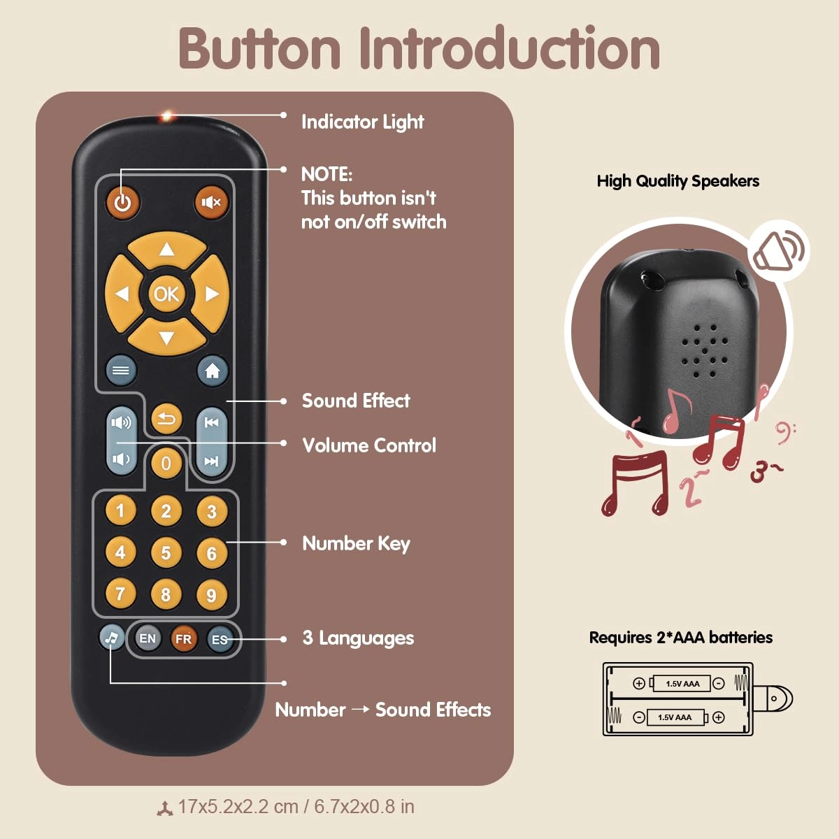 nueplay Realistic Learning Controller tv remote toy - 1-3 years+
